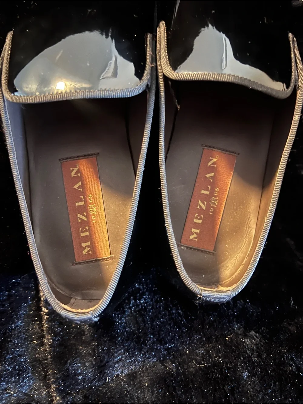 Mezlan Black Patent Leather Slip-On Loafers